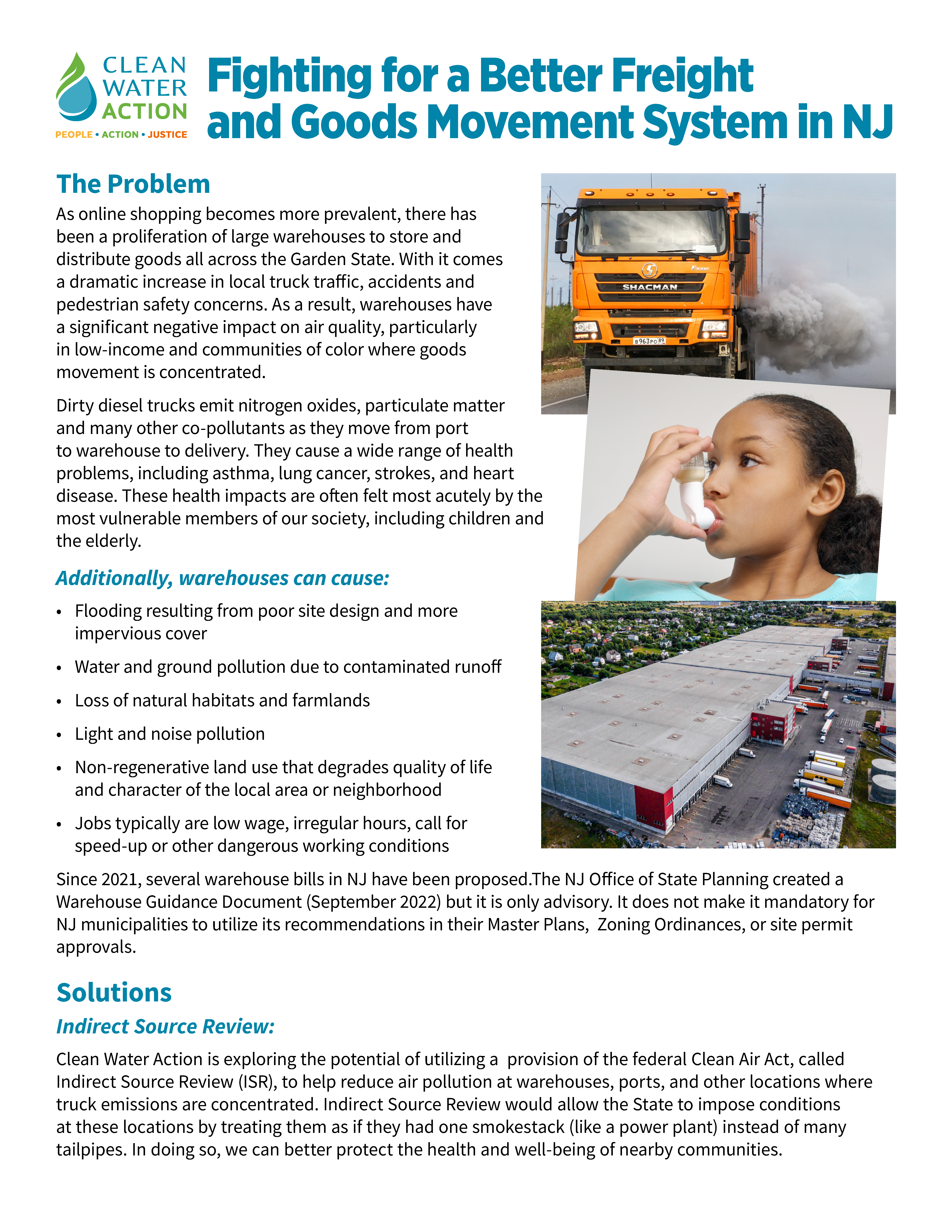 Fighting for a Better Freight and Goods Movement System in NJ Fact Sheet | Page 1