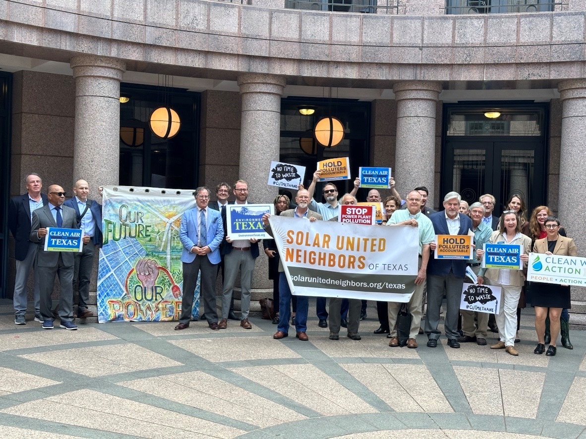 Members of the Alliance for a Clean Texas (ACT) coalition at our ACT Lobby Day on April 11, 2023, gathered to educate our respective members on a suite of bills by our champions on environmental, clean energy, democracy, and public health issues. Photo credit: Luke Metzger