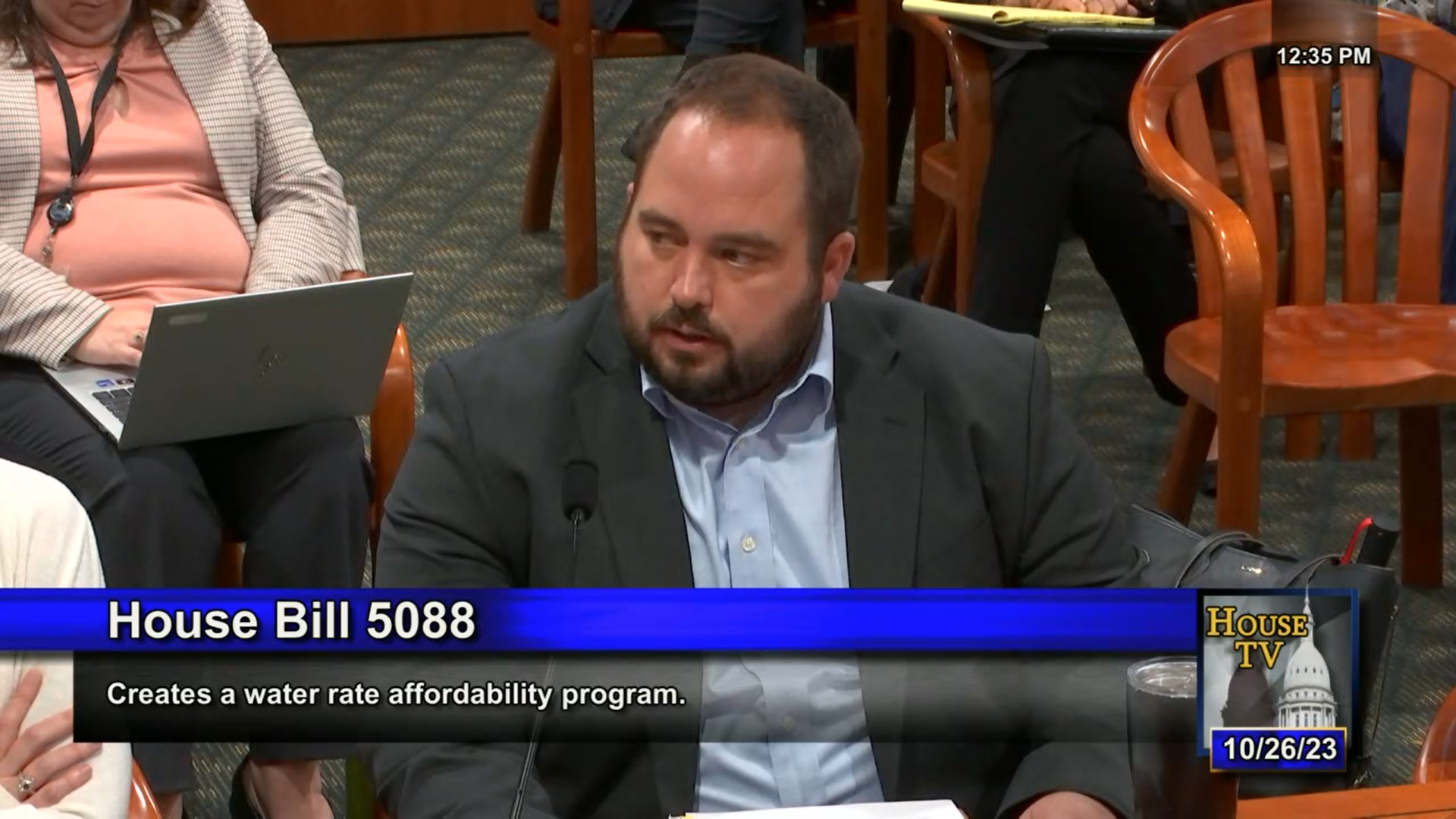 Sean McBrearty testifying in favor of MI House Bill 5088 to creat a water affordability program