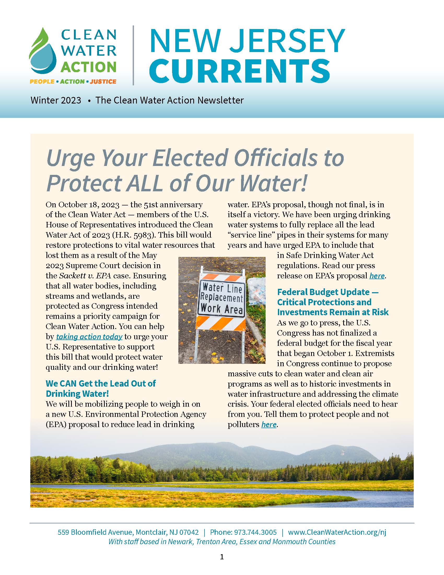 Image of New Jersey Currents Winter Newsletter Cover 2023