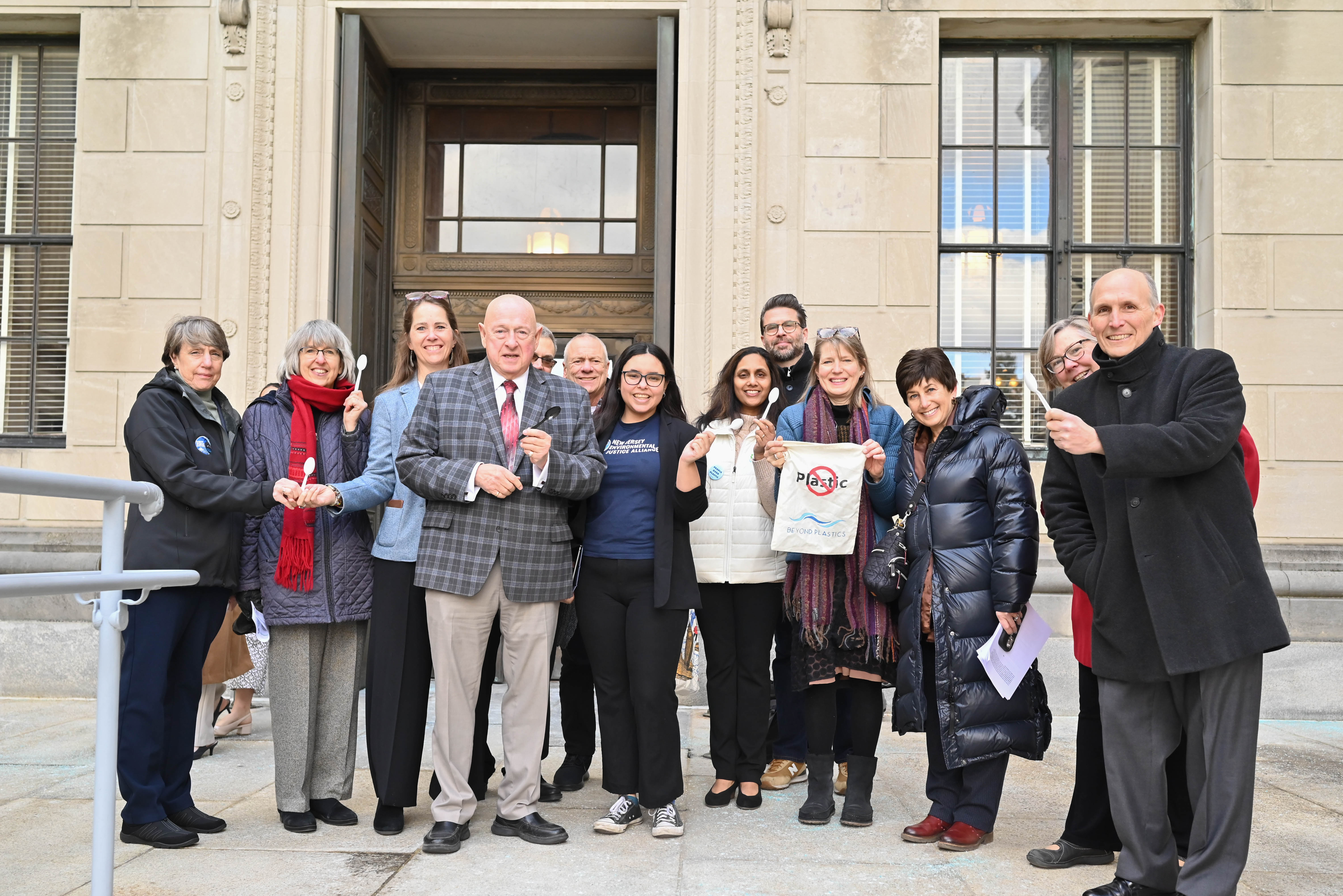 Photo of plastics coalition in NJ at EPR hearing . Photo by @taylormcfarland_photography