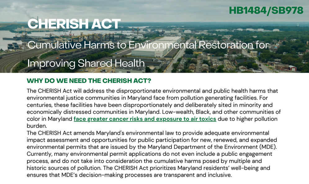 CHERISH Act: Cumulative Harms to Environmental Restoration for Improving our Shared Health
