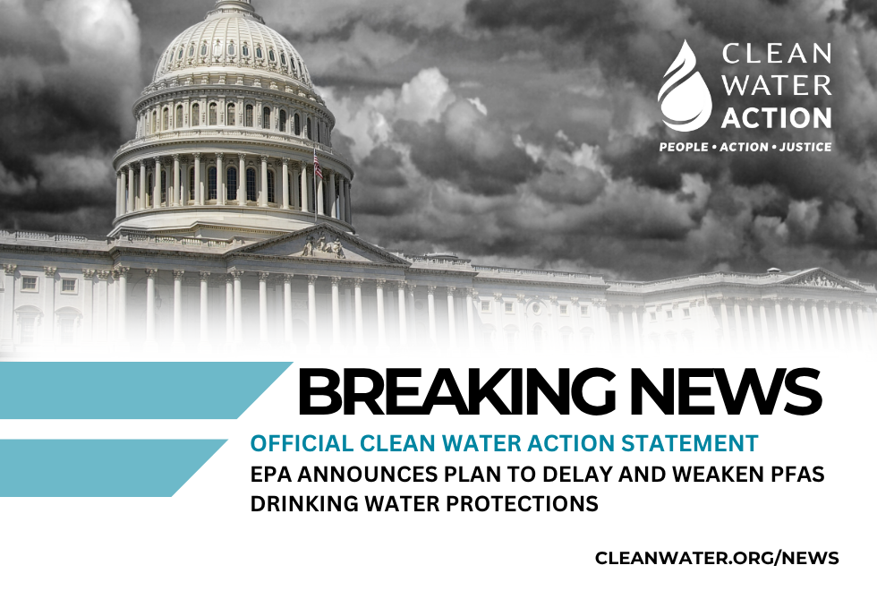 Breaking News Grahic - EPA Weakens PFAS Protections
