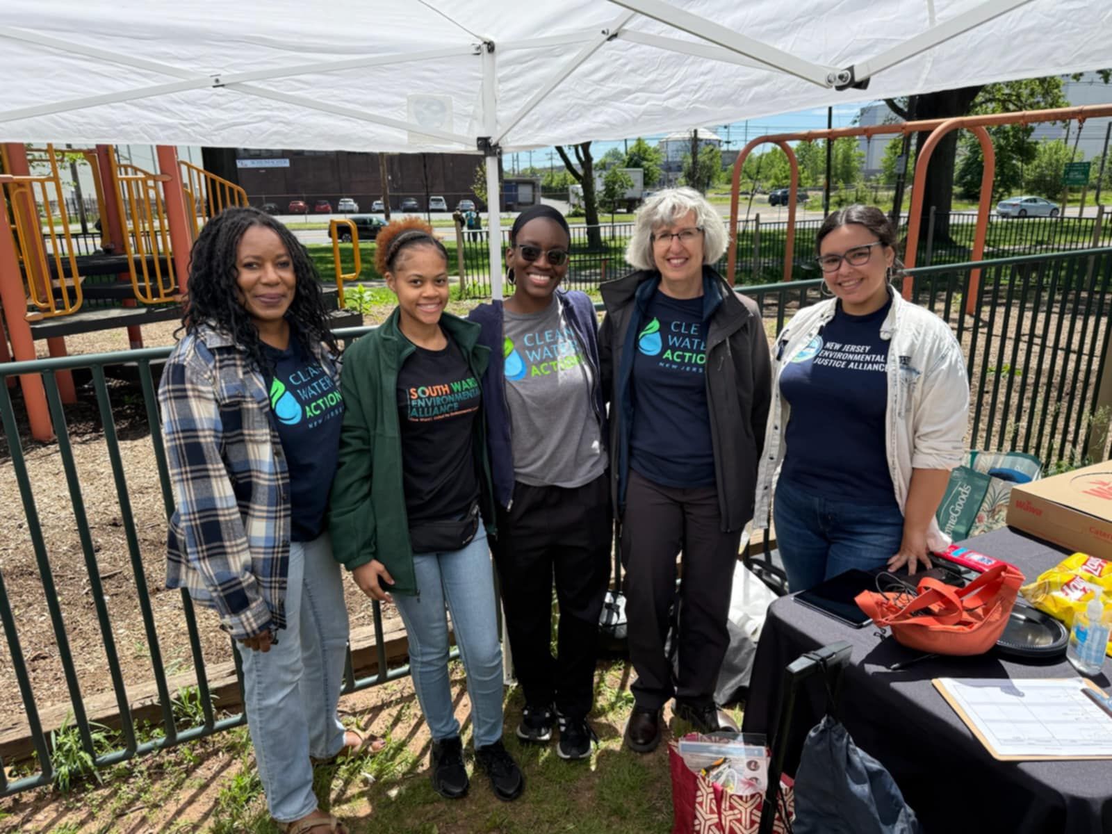 Image of NJ staff of Clean Water Action at a World Asthma Day diesel truck count event in Elizabeth, NJ