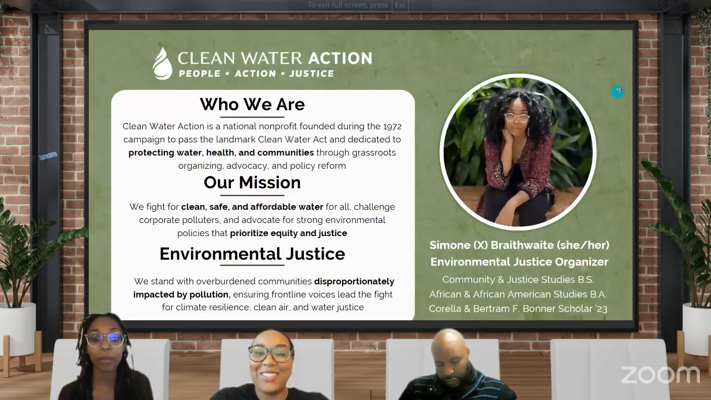 NJ Safe Water Safe Lives campaign zoom presentation image