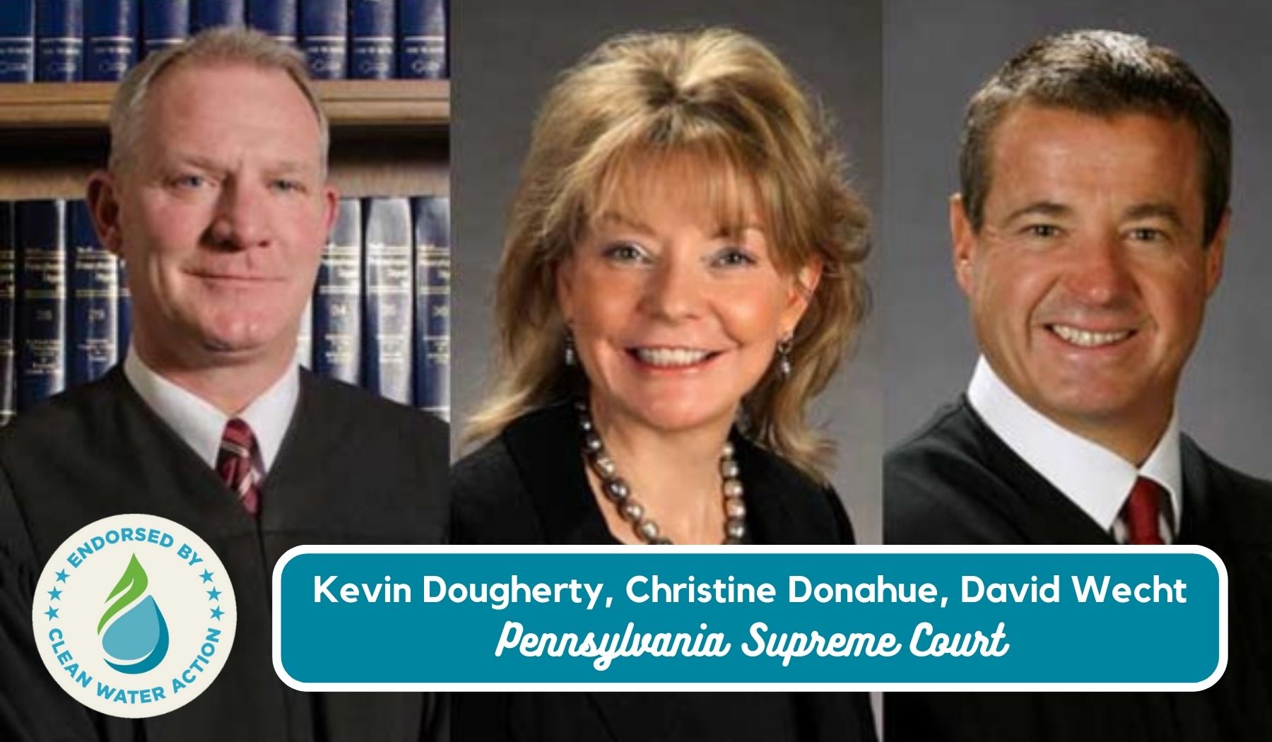 David Wecht, Kevin Dougherty, and Christine Donahue for retention to the Pennsylvania Supreme Court!