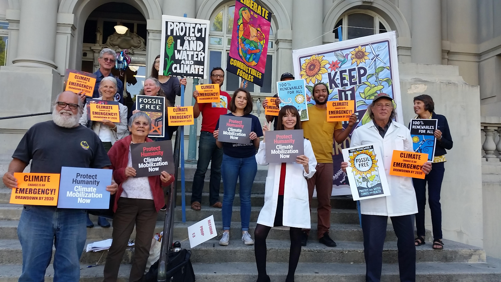 group rallying for a climate resolution in Berkeley
