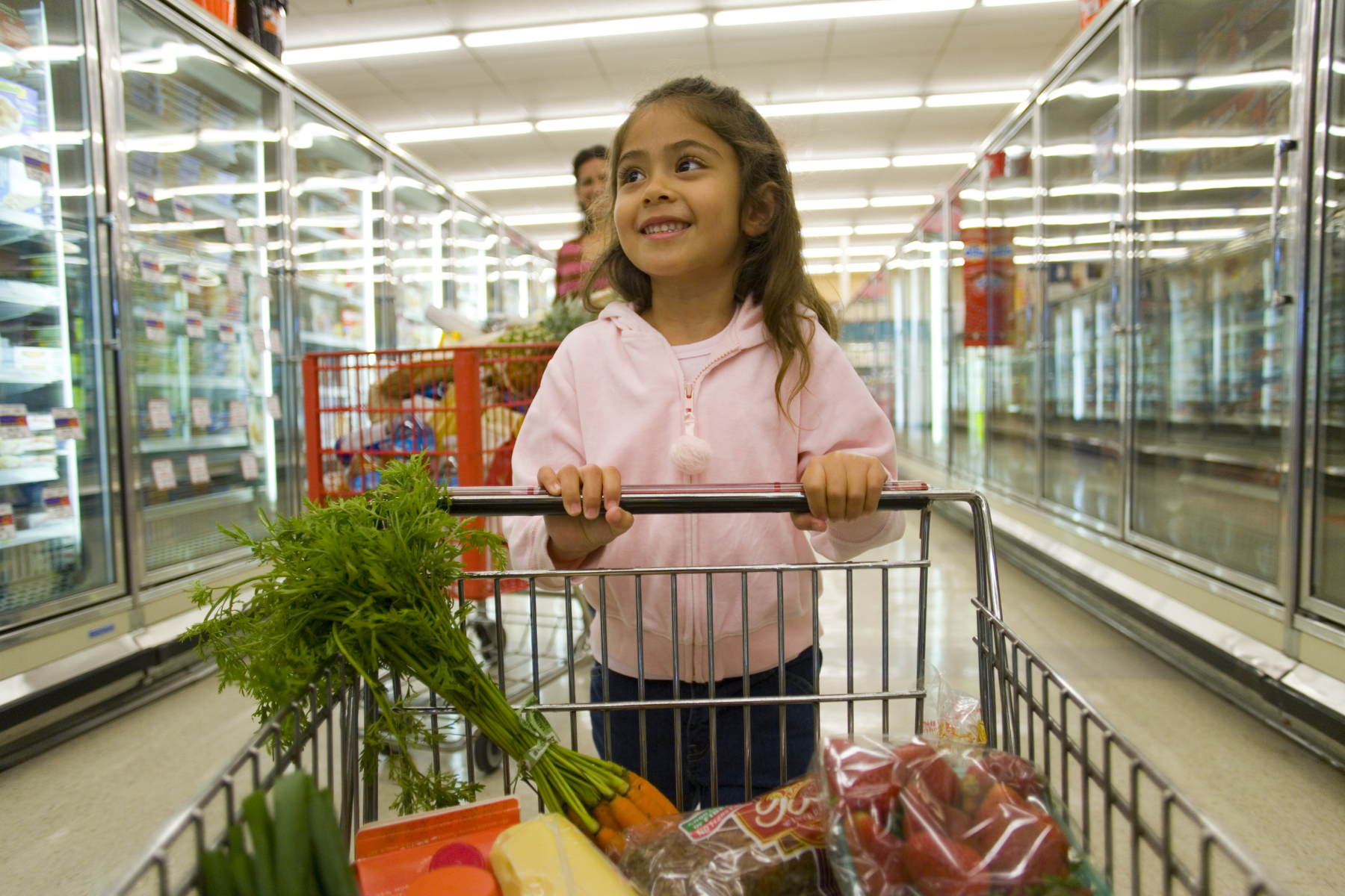 Girl grocery shopping 