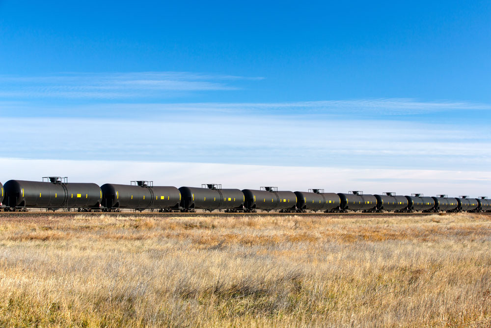 Oil train with DOT-111 train cars. Photo credit: Todd Klassy / Shutterstock