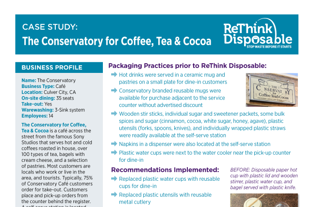 ReThink Disposable Case Study Conservatory Cafe | Page 1