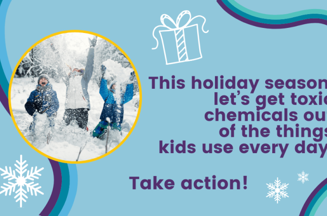 holiday version of toxic free kids graphic