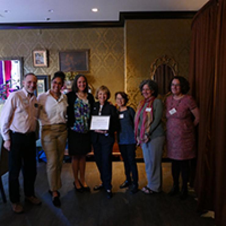 Senator Cynthia Stone Creem receives Legislative Champion Awards for her tireless work (along with Representative Majory Decker) on bills H 3500 and S 1230, which act to protect children, families, and firefighters from harmful flame retardants.