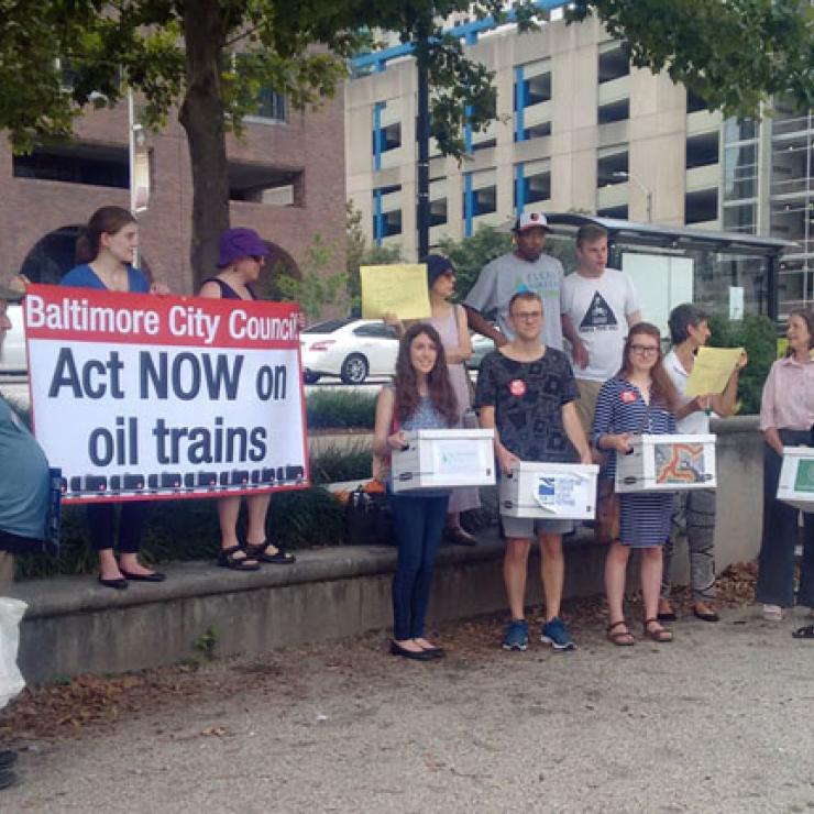 baltimore oil train action (Jennifer Kunze, Clean Water Action) 