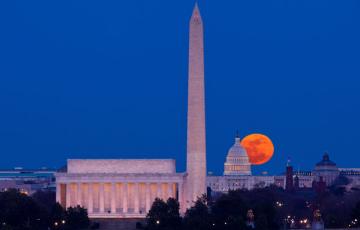 Lincoln and Washington monuments, Capitol in background. Photo credit: Steve Heap / Shutterstock