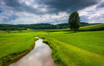 Stream in a green field - Carroll County, MD 