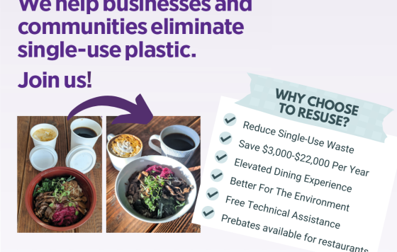We help businesses and communities elimainte single-use plastic. Join us!
