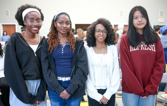 Malden Youth Advocates: Christina Robinson-McCaskill, Sophia Chen, Taliyah Lauture, and Laura Onyejiaka (photo credit Angela Rowlings