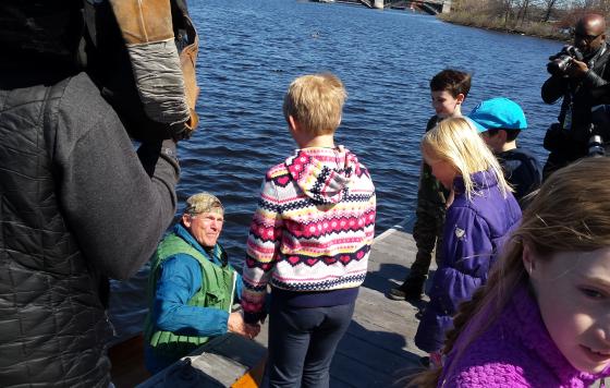 Denny Alsop Arrives in Boston by Canoe